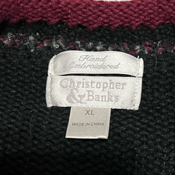 Christopher & Banks Hand Embroidered Dogs Rolled Neck Holiday Sweater - Picture 7 of 9